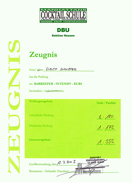 zeugnis cocktailschule